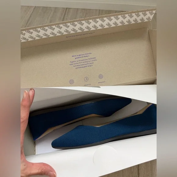 Rothy's Point Flats in Poseidon Blue, size 8.5 - Picture 7 of 7